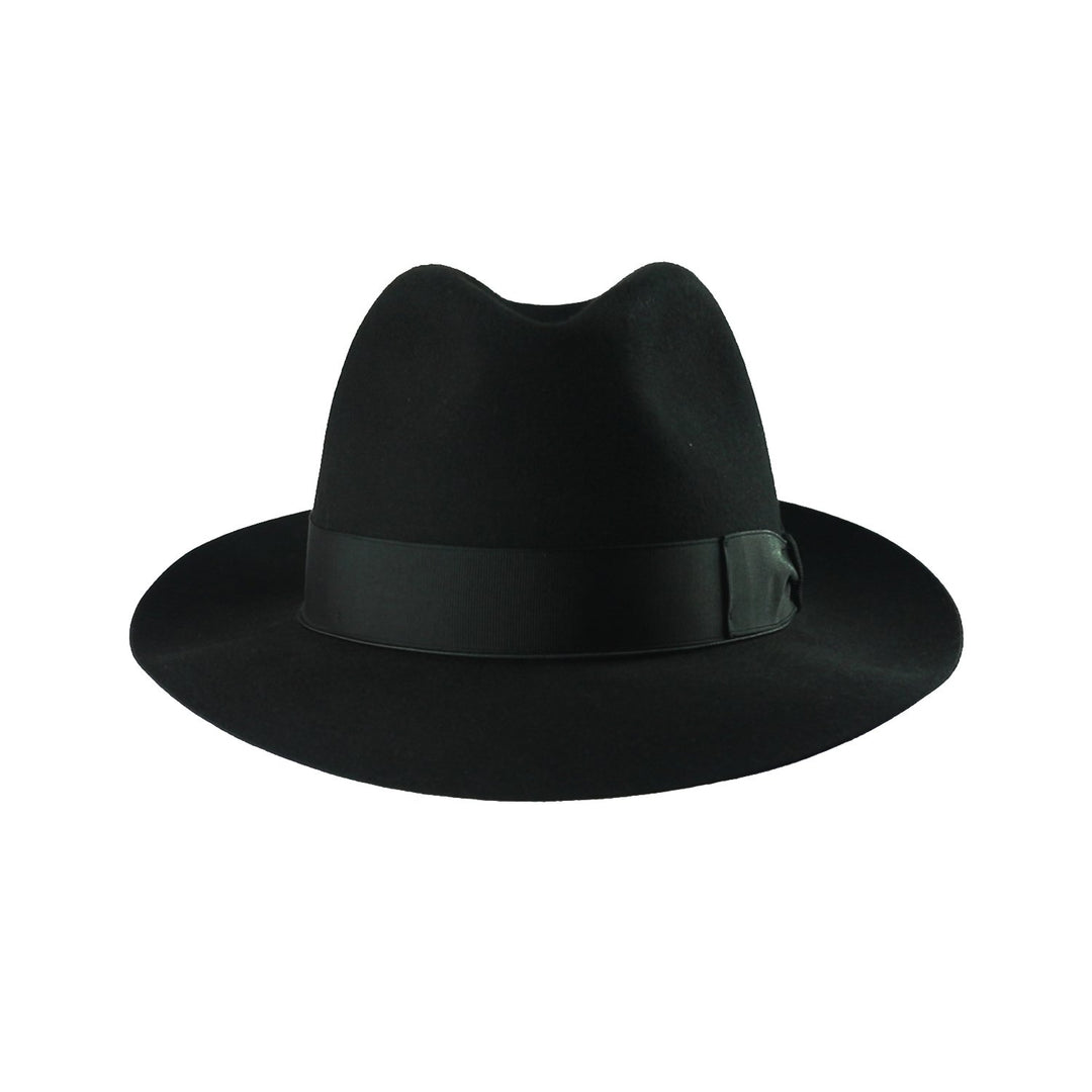 ハット BORSALINO 'Q.S. Folar Liscio' hat Black  212993 Borsalino 50 Grams Men´s Fedora Hat Women/Men Black 7 3/4 at